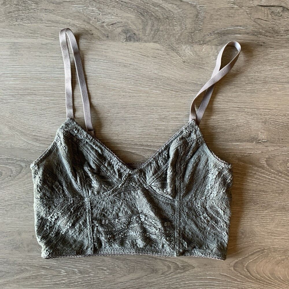 Intimately Free People Tan Lace Strappy Back Bralette Bra Size Extra Small XS